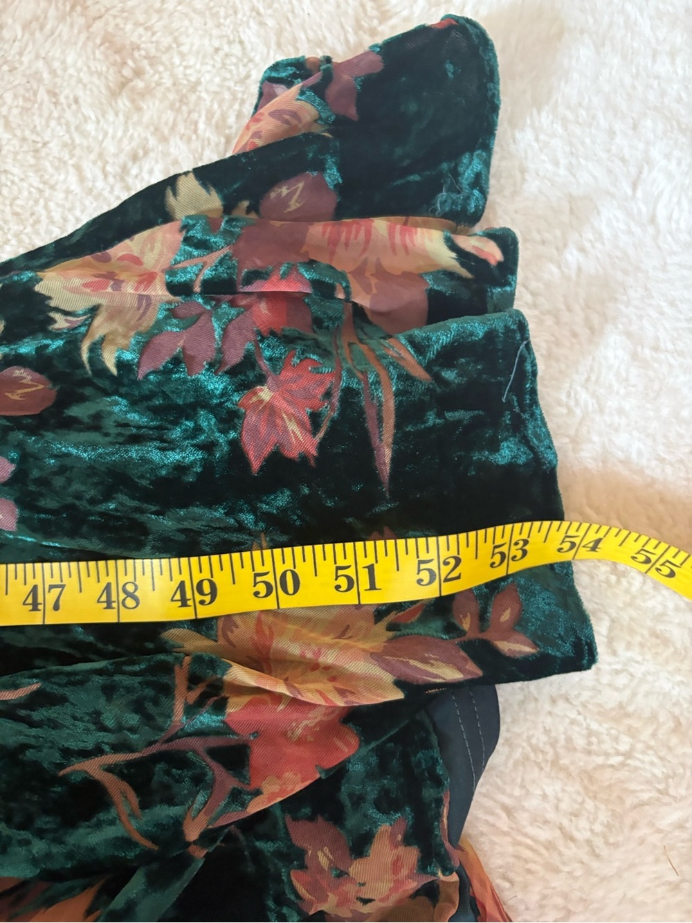 Lulus Real Allure Emerald Floral Burnout Velvet Strapless Maxi Dress Size XL NWT - Picture 6 of 8